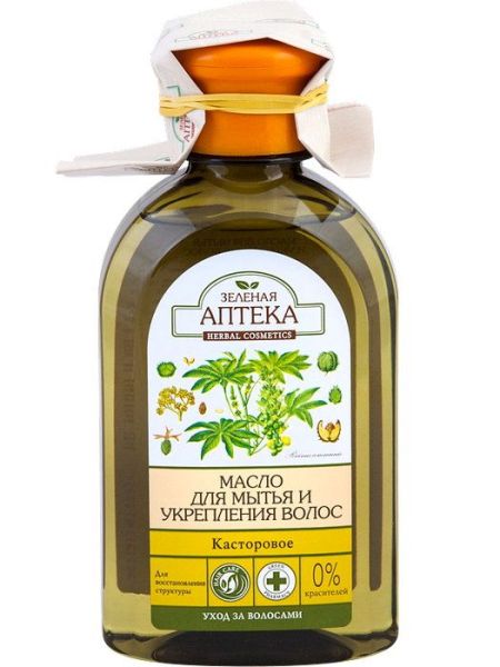 Зеленая аптека масло для мытья и укрепления волос касторовое масло, 250 мл фотография