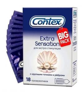 Презерватив Contex Extra Sensation с крупными точками и ребрами №18