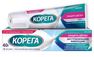 Корега крем для фиксации зубных протезов 40мл защита десен