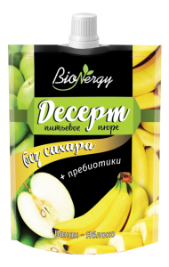 Фруктовый десерт яблоко-банан BioNergy, дой-пак 140 г