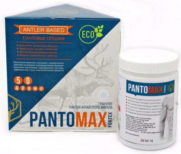 Пантомакс пантовые орешки FORTEX, 50 драже фотография