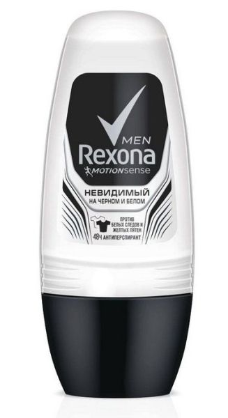 Дезодорант-антиперспирант Rexona мужской «Невидимый на черном и белом», шариковый, 50 мл фотография